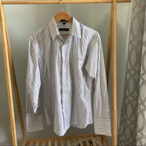 Geoffrey Beene French Cuff Dress Shirt in Vertical Stripes